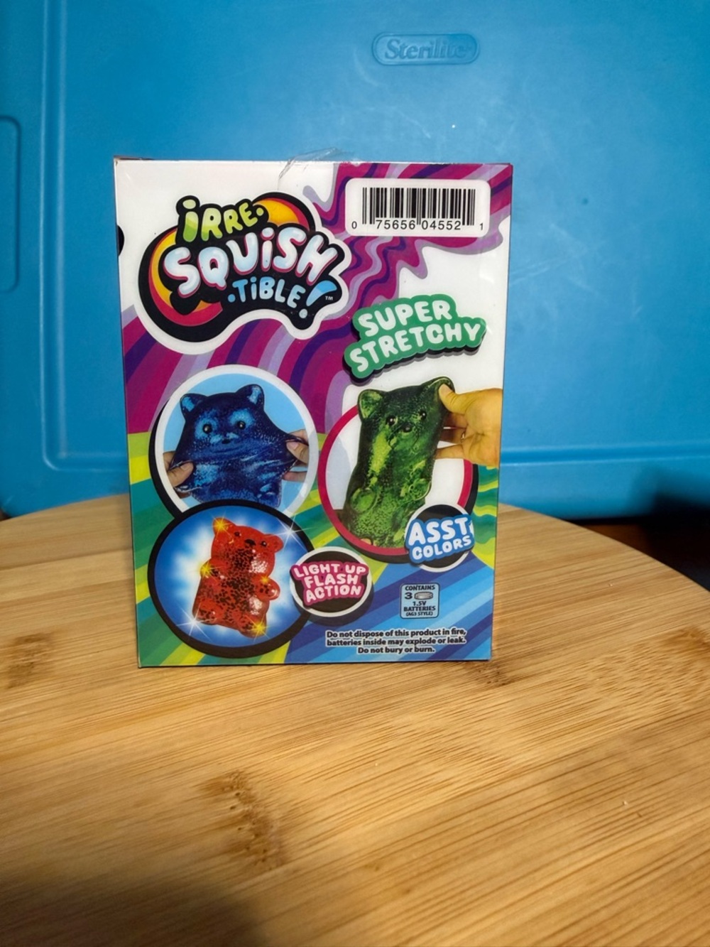 Light-Up Squishy Glittery Air Bear - Blue - Picture 3 of 5